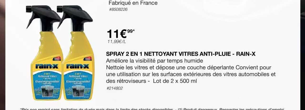 spray 2 en 1 nettoyant vitres anti-pluie - rain-x