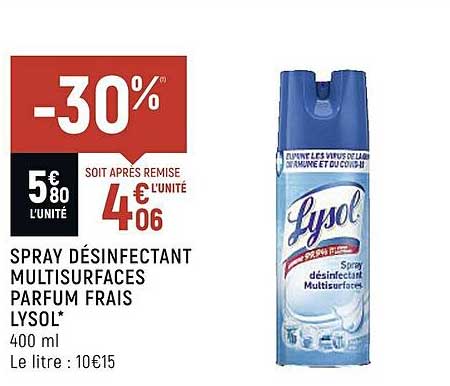 spray désinfectant multisurfaces parfum frais lysol