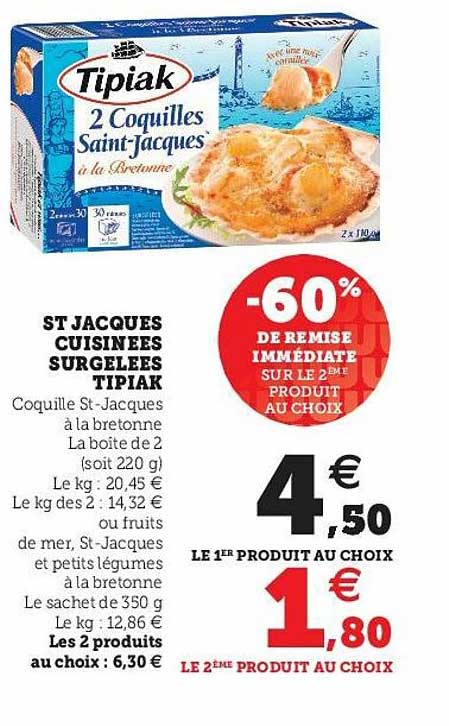 st jacques cuisinées surgelées tipiak