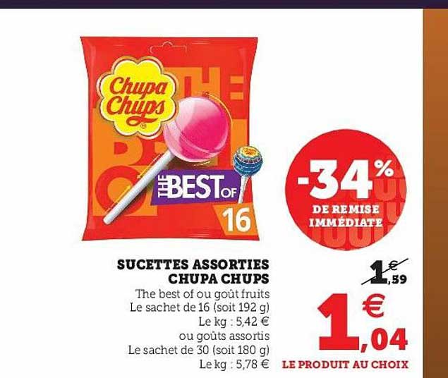 sucettes assorties chupa chups