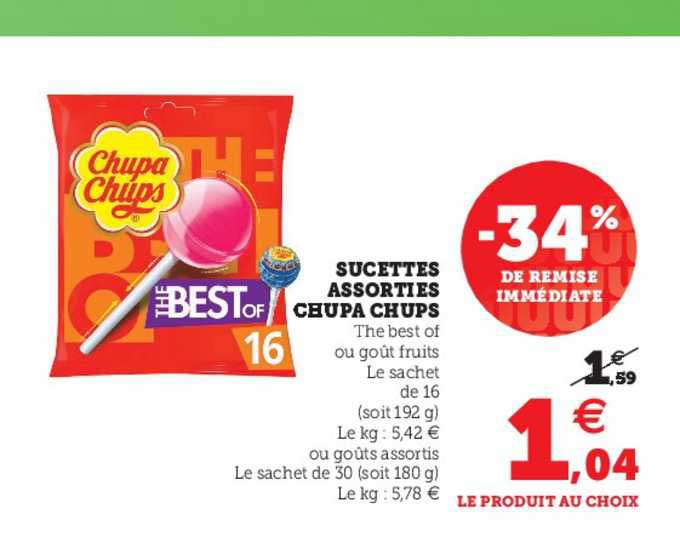 sucettes assorties chupa chups
