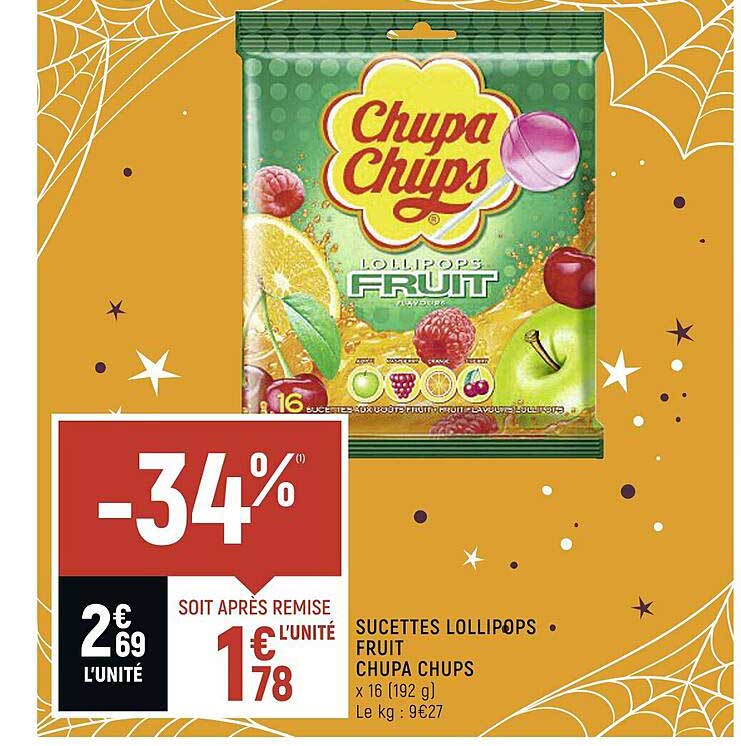 sucettes lollipops fruit chupa chups