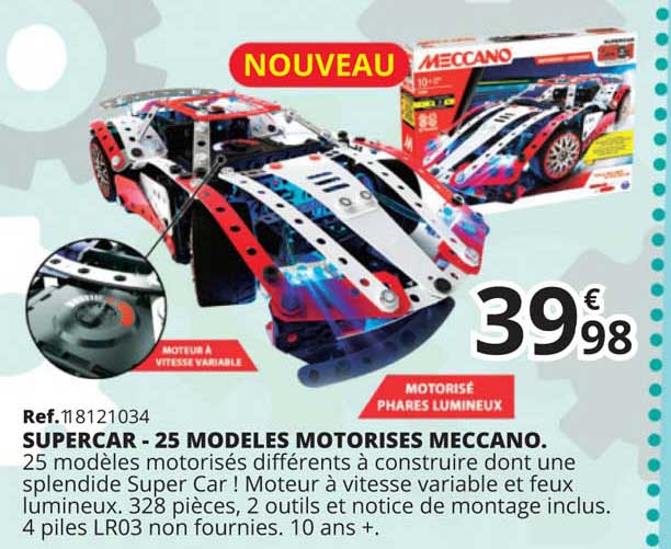 supercar - 25 modèles motorises meccano