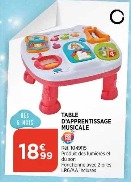 table d'apprentissage musicale one two fun