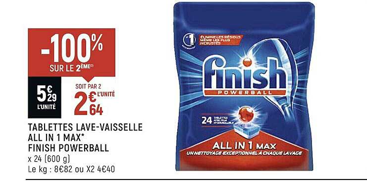 tablettes lave-vaisselle all in 1 max finish powerball