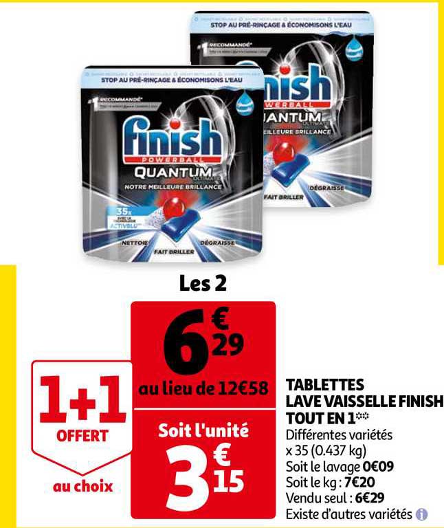 tablettes lave vaisselle finish tout en 1