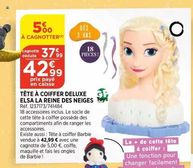 tête à coiffer deluxe elsa la reine des neiges