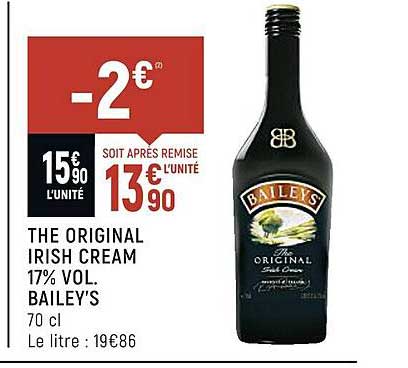 the original irish cream 17% vol. bailey's