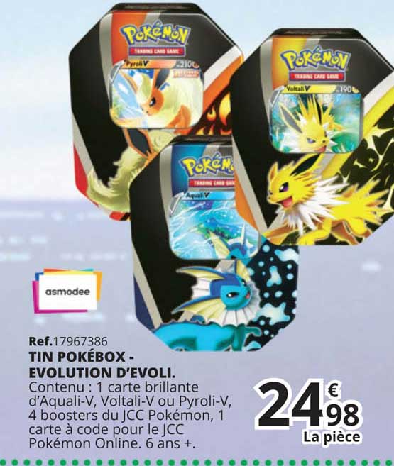 tin pokébox - évolution d'évoli. asmodee