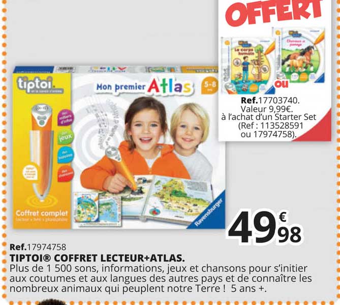 tiptoi coffret lecteur+atlas