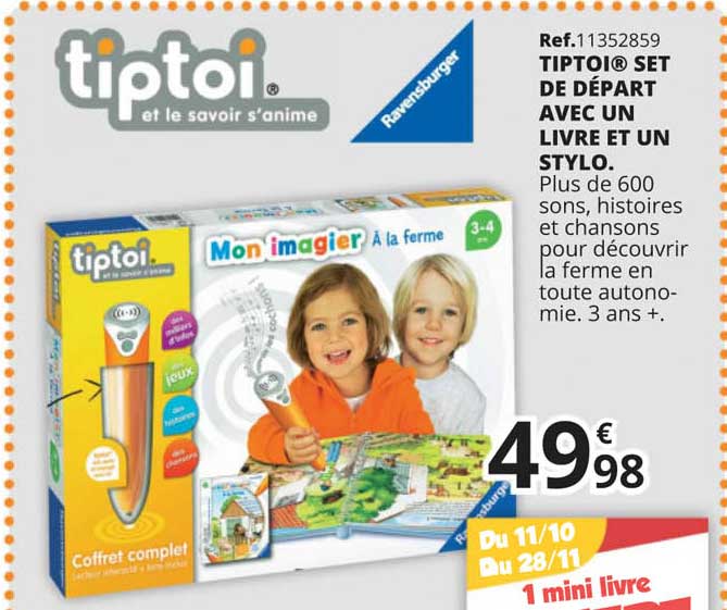 tiptoi set de départ avec un libre et un stylo