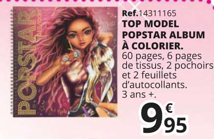 top model popstar album à colorier