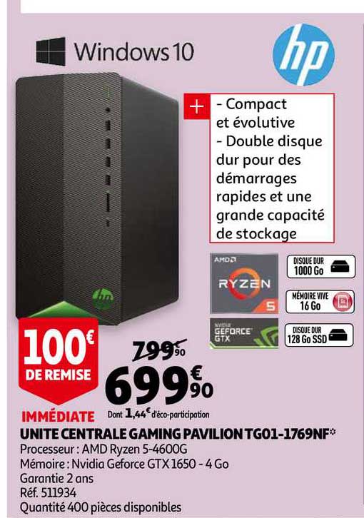 unité centrale gaming pavilion tg01-1769nf