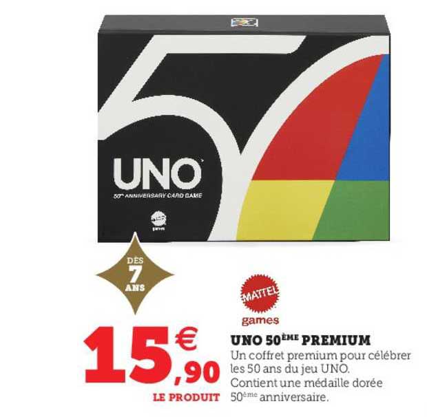 uno 50ème premium mattel games