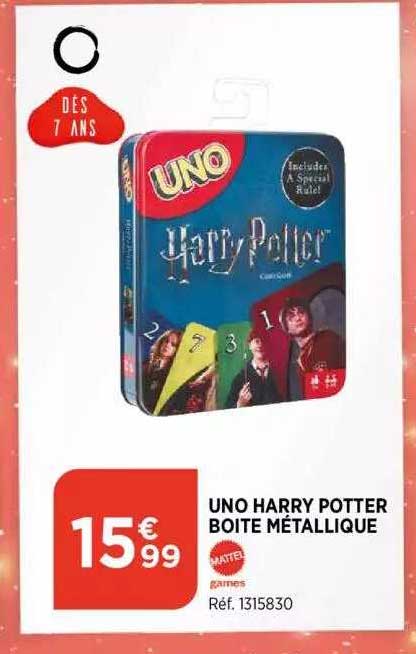 uno harry potter boîte métallique mattel games
