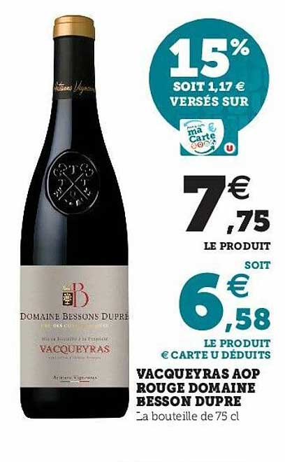 vacqueyras aop rouge domaine besson dupre