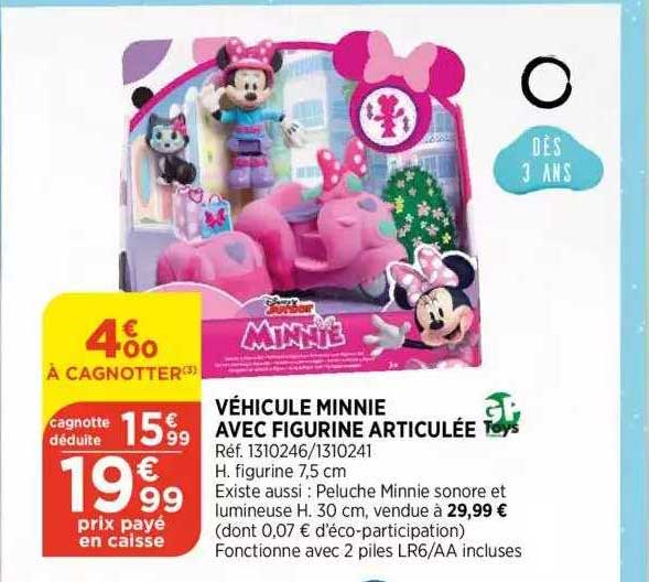 véhicule minnie avec figurine articulée