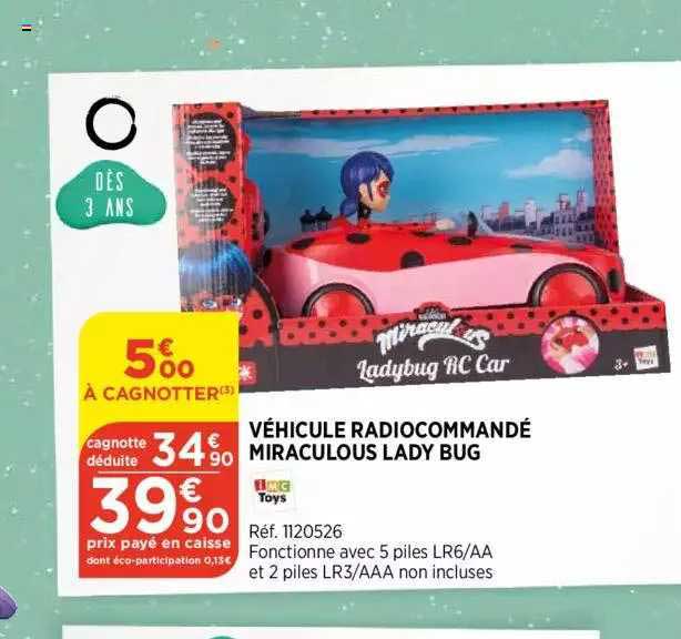 véhicule radiocommandé miraculous lady bug