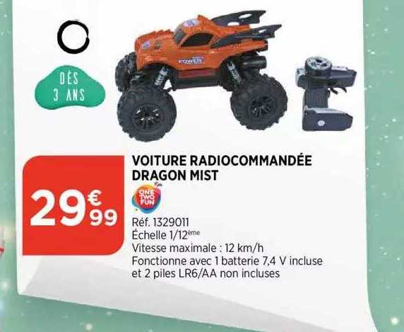 voiture radiocommandée dragon mist one two fun