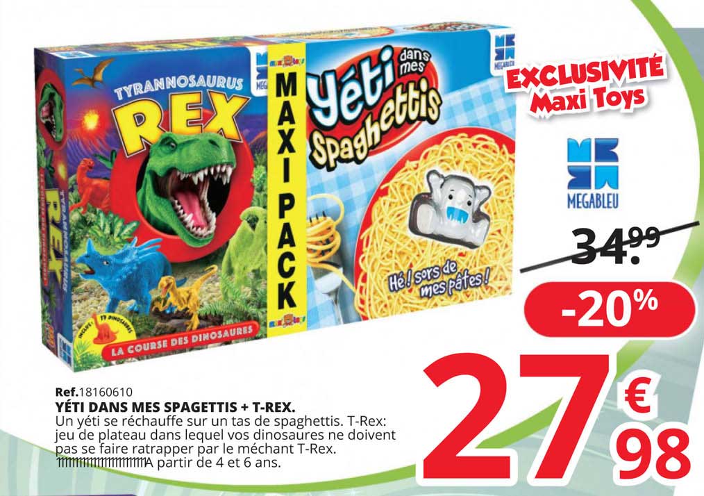 yéti dans mes spagettis + t-rex