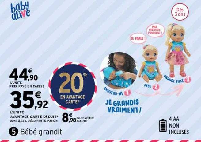 bébé grandit baby alive