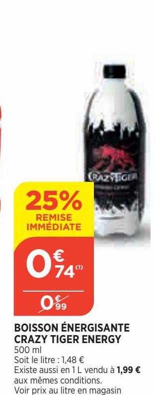 boisson énergisante crazy tiger energy
