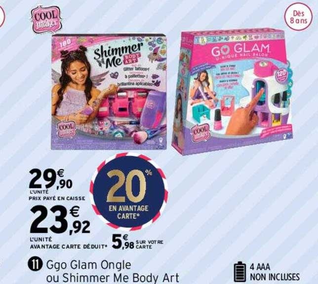 go glam ongle ou shimmer me body art