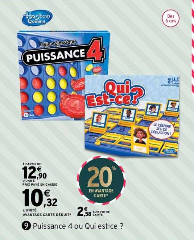 puissance 4 ou qui est-ce? hasbro gaming