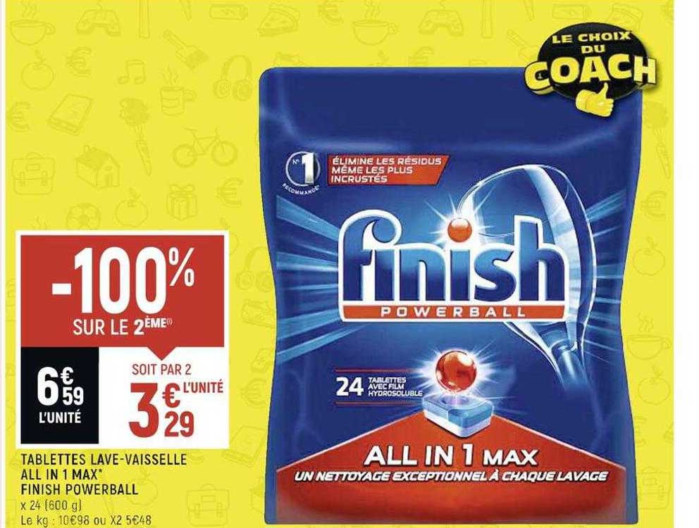 tablettes lave-vaisselle all in 1 max finish powerball