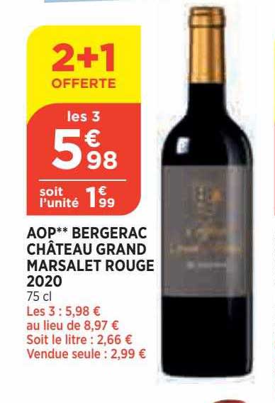 aop bergerac château grand marsalet rouge 2020