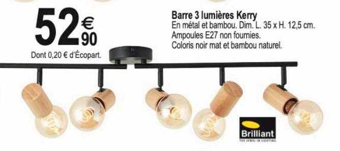 barre 3 lumières kerry brilliant