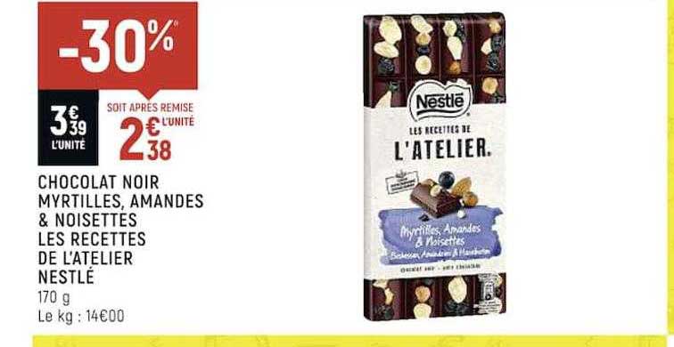 chocolat noir myrtilles, amandes & noisettes les recettes de l'atelier nestlé
