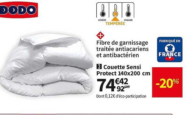 couette sensi protect 140x200 cm dodo