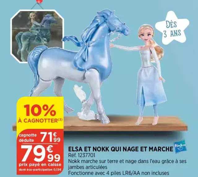 elsa et nokk qui nage et marche hasbro