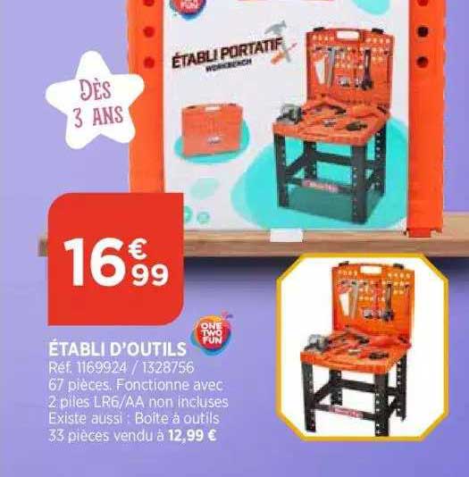 établi d'outils one two fun