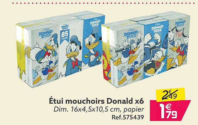 étui mouchoirs donald x6