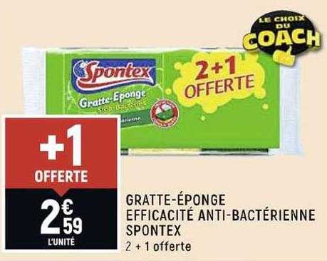 gratte-éponge efficacité anti-bactérienne spontex