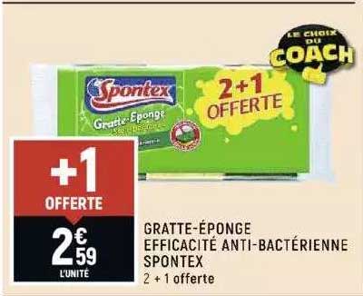 gratte-éponge efficacité anti-bactérienne spontex
