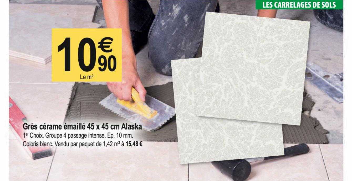 grès cérame émaillé 45 x 45 cm alaska