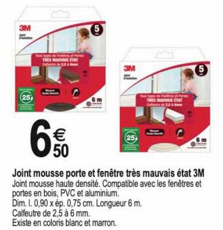 joint mousse porte et fenêtre très mauvais état 3m