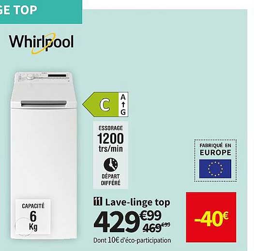 lave-linge top whirlpool