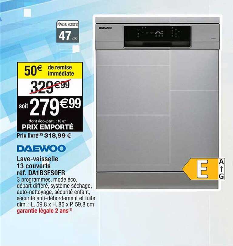 lave-vaisselle 13 couverts daewoo