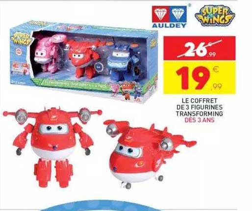 le coffret de 3 figurines transforming super wings