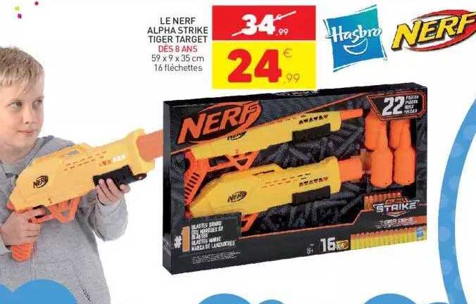le nerf alpha strike tiger target hasbro, nerf
