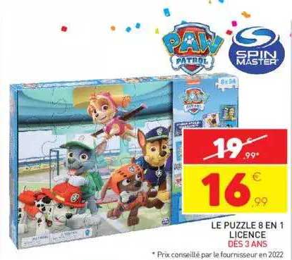 le puzzle 8 en 1 licence paw patrol spin master