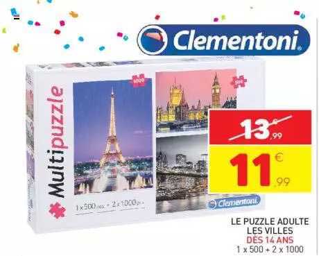 le puzzle adulte les villes clementoni