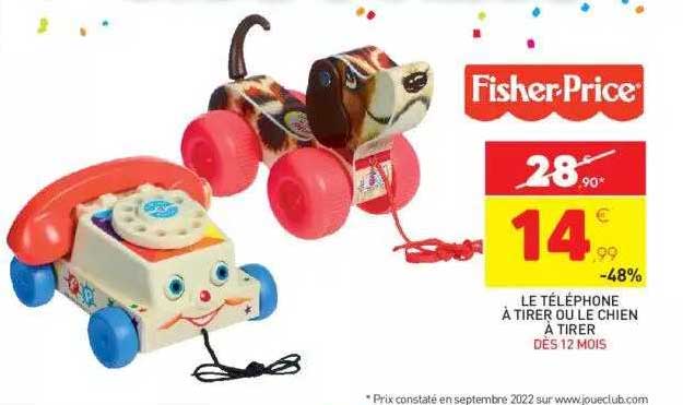 le téléphone à tirer ou le chien à tirer fisher-price