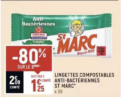 lingettes compostables anti-bactériennes st marc