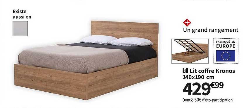lit coffre kronos 140x190 cm