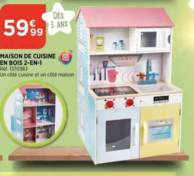 maison de cuisine en bois 2-en-1 one two fun
